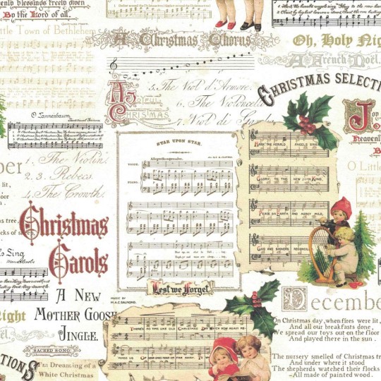 Christmas Carols Collage Paper ~ Kartos Italy